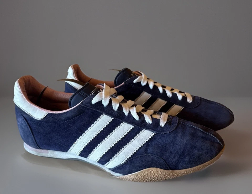 Vintage Adidas Navy And Pink Suede Women’s Size 8 ~447904 Retro Rare L@@K - Image 1 of 4