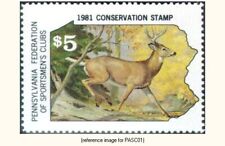 D2K Pennsylvania Federation of Sportsmen Stamp 1981 $5 deer