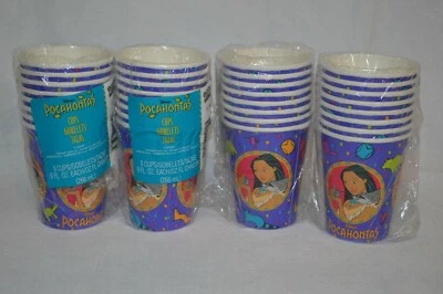 LOT of 4 (32 cups) Packs Vintage DISNEY Pocahontas Cups BIRTHDAY PARTY SUPPLIES - Image 1 of 4