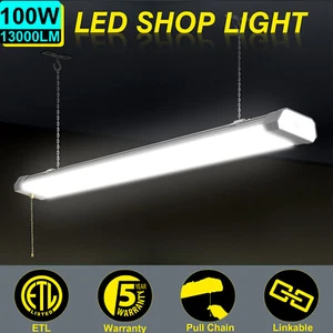 100W LED Shop Light 5000K Daylight Linkable Tube Fixtures Garage Warehouse Lamp - Picture 1 of 11