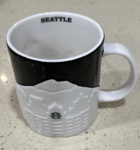 Starbucks Mug Seattle City 3D Relief City Collector Series 2012 Skyline White - Picture 1 of 5