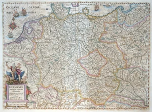 DEUTSCHLAND POLEN UNGARN GERMANIAE NOVA ET ACCURATA HONDIUS JANSSONIUS 1638 - Picture 1 of 2