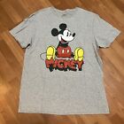 Disney Mickey Mouse T-shirt L Gray Vintage Sitting Short Sleeve Tee Size L