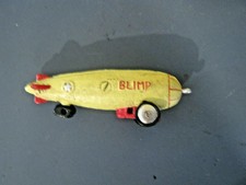 BLIMP DIRIGIBLE ZEPPELIN HELIUM BALLOON Cast Iron Child's Pull Toy 5" Yellow 