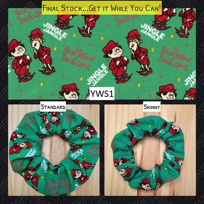 The Year Without A Santa Claus Scrunchies | Handmade in USA | Silicone Elastic - Image 1 of 2