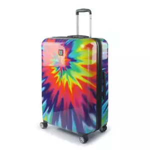 Tie-dye Rainbow Swirl 28" FŪL Spinner Rolling Luggage - Picture 1 of 11