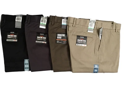 PANTALONI/PANTALONI PIATTI ANTERIORI DOCKERS LEVI'S D2 FIRMATI KAKI DRIGHT FIT ORIGINALI - Immagine 1 di 4