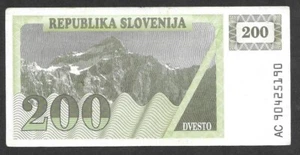 SLOVENIA 200 Tolar banknote, 200 tolarjev  1990,  circulated  (AC 90425190) - Picture 1 of 2