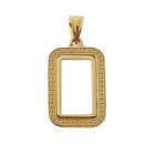 Lunette à clé grecque en or 14 carats 10 grammes Pamp Suisse crédit lingot d'or 26,5 mm x 15,8 mm