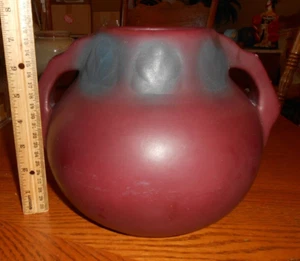 AntQ 1920 große/stout Van Briggle Vase dunkel Mahagoni/blau - im Sasicki Buch -- RAR! - Bild 1 von 12