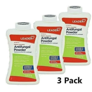 Leader 2% Miconazole Nitrate Moisture Absorbing Foot AntifunGAPowder-3Pack 10/25 - Picture 1 of 1