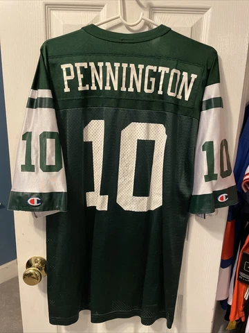 Chad Pennington New York Jets football champion brand men’s green jersey size 44 Cover