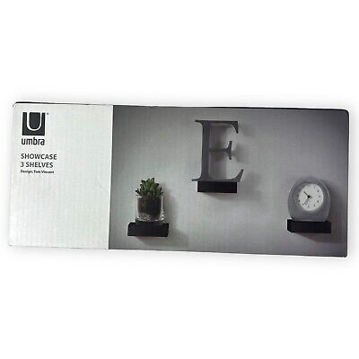 3-PACK Set Umbra Showcase Gallery Display Small Black Floating Wall Shelf NOB • 15.52£