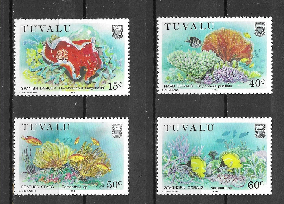Tuvalu 1988 Mi.No. 485 - 488 / 6,00 € / MNH** Peces Coral Reef Life (II) Foto 1 de 1