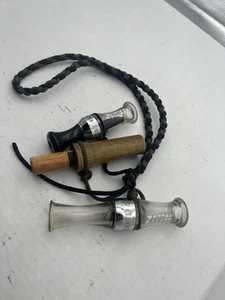 3 Duck Calls + Lanyard - Zink Power Hen, Zink Power Clucker, Hardwood - Picture 1 of 4