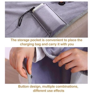 Manta de calefacción eléctrica USB portátil con temporizador y 3 ajustes de calor - Imagen 1 de 12