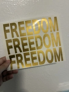 Calcomanía adhesiva de vinilo dorado FREEDOM - cita de Charlie Kirk - Imagen 1 de 4