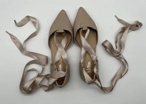 Wittner Womens Shoes Nude Leather Flats Pointed Toed Ribbon Calf Tue EUR 37 - Picture 1 of 14