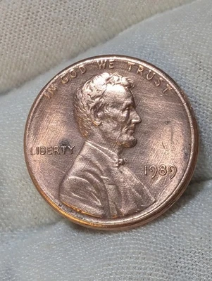 RARE 1989 US PENNY NO MINT MARK/DIE STRIKE ERRORS/OFFSET/GOOD CONDITION  - Image 1 of 4