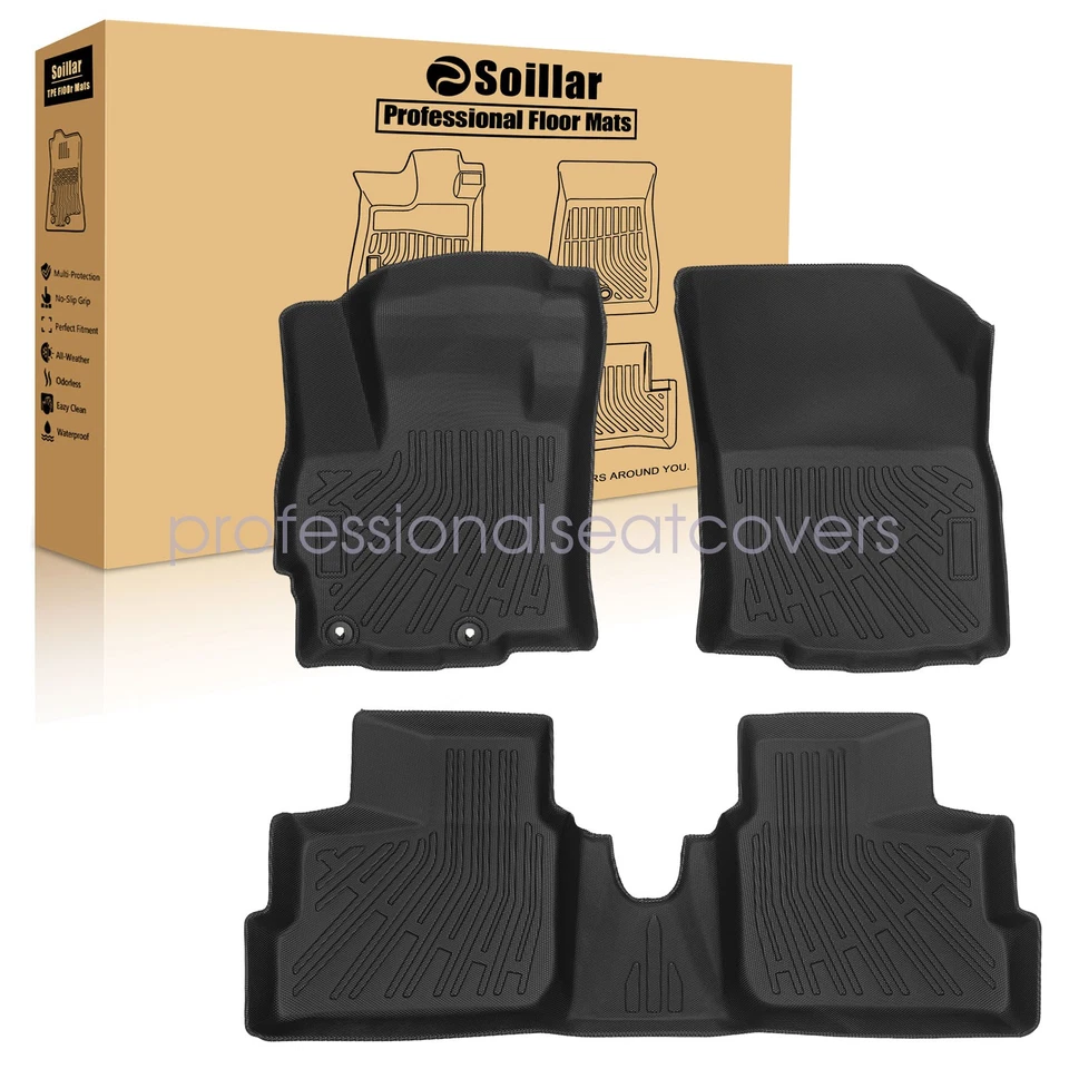 Alfombrillas forro negras 3x para Mitsubishi Mirage Hatchback TPE 3D 2014-2020 2 filas Foto 1 de 4