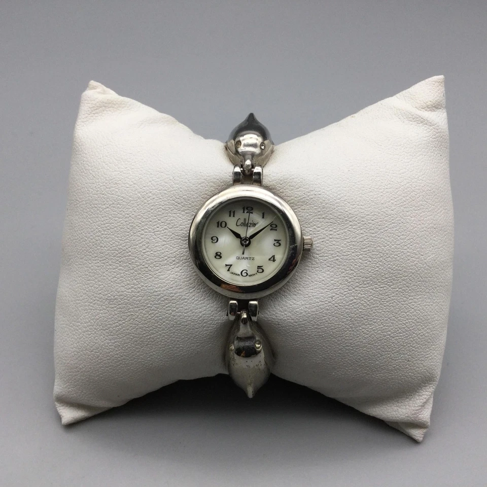 Collezio Womens Bracelet Watch 22mm Silver Tone Dolphin Band New Battery 5.5" - Image 1 of 4
