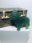 Vintage Chinese Jade Green Peking Glass Standing Fu Dog/Lion Figurine - 2&#189;&quot; x 3&quot;