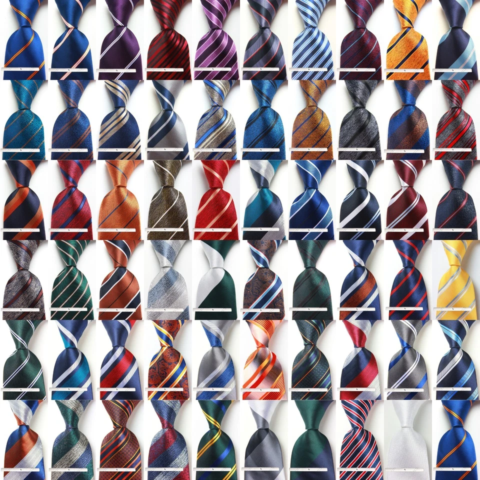 Nuevo Corbata Estilos Clásicos Corbata a Rayas JACQUARD TEJIDA 100% Seda Para Hombre Foto 1 de 1