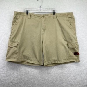 NCAA Mens Arkansas Razorback Shorts Sz 48 Khaki Cargo Embroider College Mascot - Picture 1 of 9