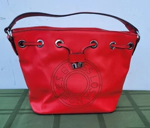 Red Guess Los Angeles Bucket Purse / Bag with Drawstring Closure - Picture 1 of 13