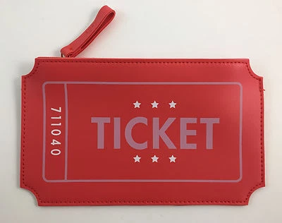 Ipsy Glam Bag April 2017 Side Show Vinyl Orange Ticket Makeup Bag