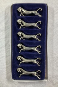 6 French Horse Pony Metal Cutlery Chopstick Rests Rest Vintage Party Table dine - Picture 1 of 10