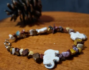 Original Regina Micai Handarbeit Armband Mookait Stein und weißer Stein Elefant  - Bild 1 von 3