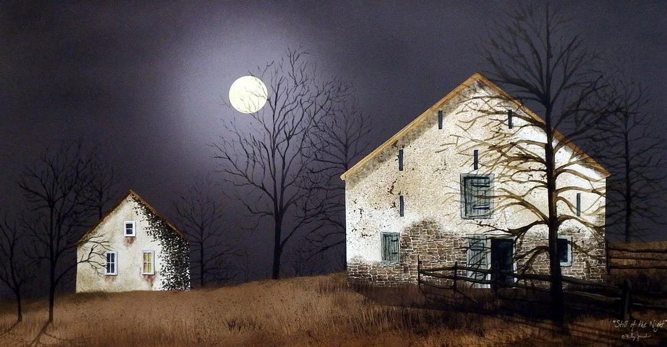 Billy Jacobs Still of the Night Farm Full Moon Art Print 12 x 9 - Image 1 of 1