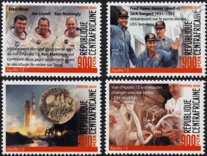 NASA APOLLO 13 50th Anniversary Astronaut Space Stamp Set (2020 Central Africa) - Picture 1 of 1