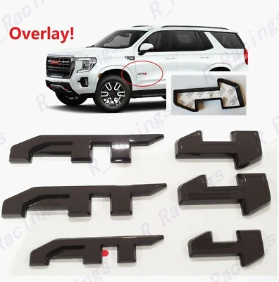 Накладная глянцевая черная задняя дверь с эмблемой AT4 GMC Canyon Yukon Sierra 1500 2500HD3500 - Изображение 1 из 4