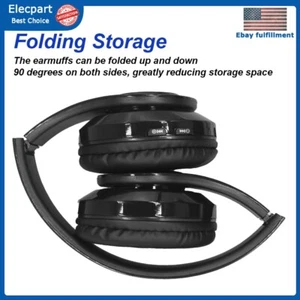 Foldable LED Lights Headphones On-Ear Wireless/Wired Headset USB Rechargeable - Picture 1 of 13