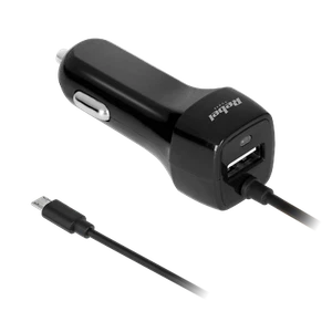 Ładowarka samochodowa 5V 2,1A USB microUSB 12V 24V Rebel - Zdjęcie 1 z 3