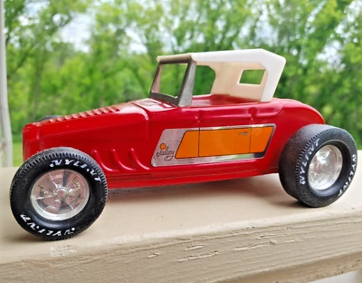 Coche cupé vintage Nylint Ford Red Hot Rod Jalopy Roadster acero prensado con tapa Foto 1 de 4