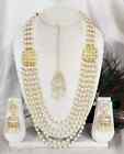 Bollywood Indian Ethnic Traditional Earring Long Necklace Tikka Jewelry Set Whit