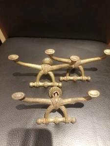 Antique Ornate Cast Iron Hall Tree Coat & Hat Hooks Circa 1900 Perfect - Picture 1 of 7