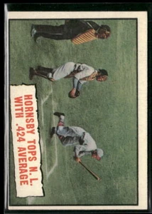 1961 Topps #404 Hornsby Tops NL With .424 Average - Picture 1 of 2
