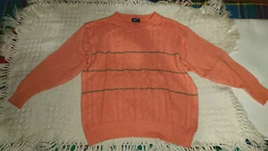 Arancione Maglia maglione usata donna cotone Franco Senza girocollo - Picture 1 of 1
