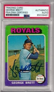 George Brett 1975 Topps Rookie PSA DNA SIGNED RC CARD AUTOGRAPHED Hall of Fame - Picture 1 of 1