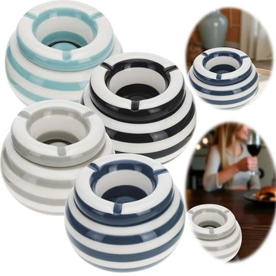 Keramik Sturmaschenbecher 11-14cm Maritim Welle Windaschenbecher Aschenbecher - Bild 1 von 4