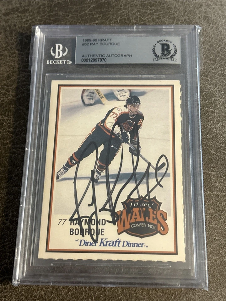 1989-90 Kraft Dinner Hockey Ray Bourque #52 BOSTON BRUINS BGS Authentic Auto - Image 1 of 3
