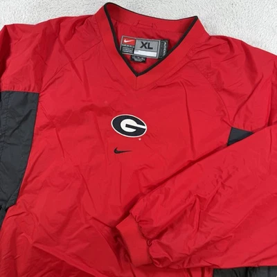 VTG Nike Georgia Bulldogs Pullover Mens XL Red Center Swoosh Windbreaker Y2K - Image 1 of 4