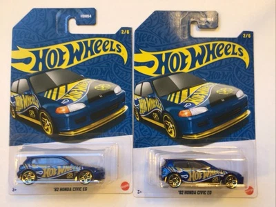 Honda Civic EG 2025 92 Hot Wheels ~ 58 aniversario ~ lote de 2 ~ ¡ENVÍO GRATUITO en EE. UU.! Foto 1 de 3