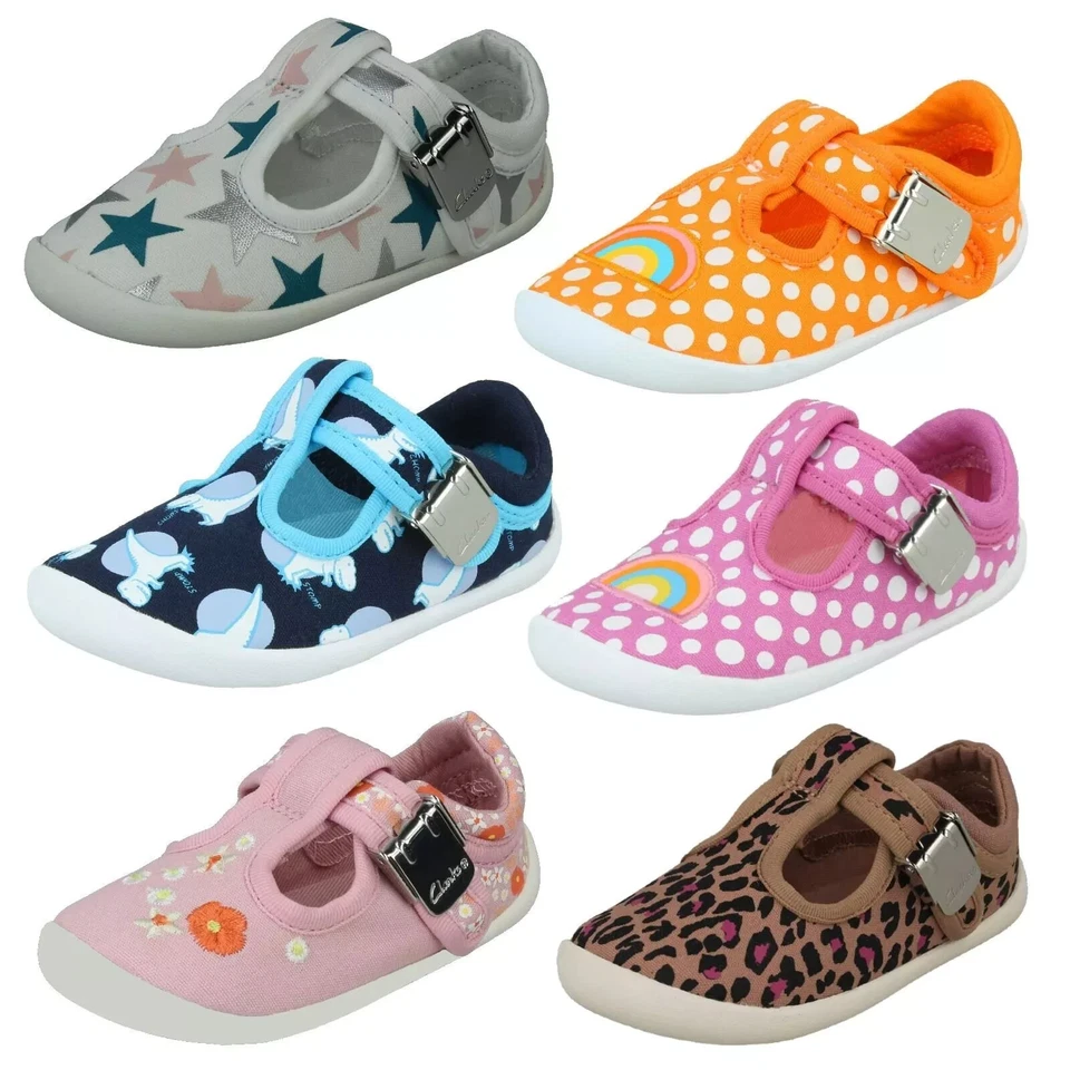 Clarks Roamer Sol Lona Primeros Zapatos Infantes Niños Pequeños PreWalkers Niñas Niños Foto 1 de 4