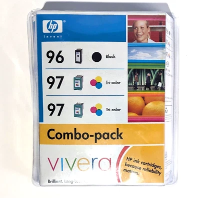 HP Tri Value Pack One 96 Negro Dos 97 Color Tinta 3 Cartuchos EXP 2009 Foto 1 de 3
