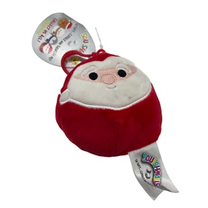 Squishmallows 3.5" Holiday Saint Nick Santa Backpack Clip Push Toy Ornament New - Picture 1 of 2